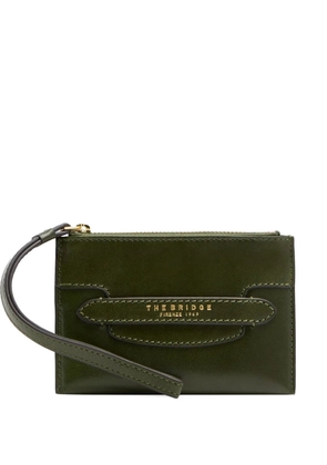 The Bridge Lucrezia logo-plaque leather pouch bag - Green