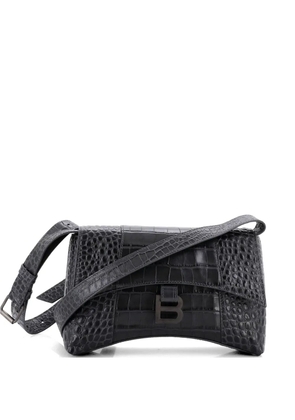 Balenciaga Pre-Owned Downtown Soft Hourglass Crocodile Embossed Leather XS shoulder bag - Grey