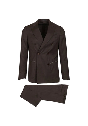Al Duca D’Aosta 1902 double-breasted herringbone suit - Brown