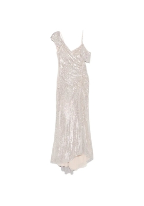 Self-Portrait sequin-embellished maxi dress - Silver