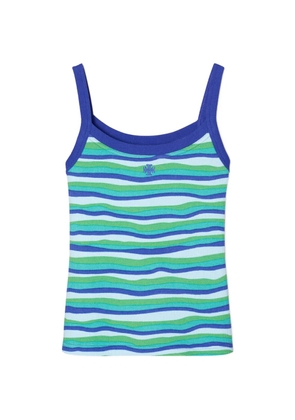 Tory Burch striped cotton tank - Blue