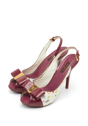 Louis Vuitton Pre-Owned Shirley monogram heeled sandals - White