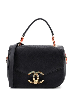 CHANEL Pre-Owned Thread Around Flap Bag Quilted Caviar Small shoulder bag - Black