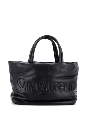 Saint Laurent Pre-Owned Debossed Logo Padded Leather tote bag - Black