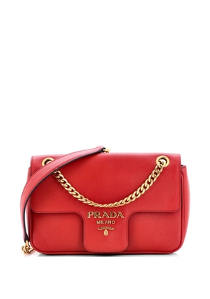 Prada Pre-Owned Pattina Flap Shoulder Bag Saffiano Leather Small crossbody bag - Red
