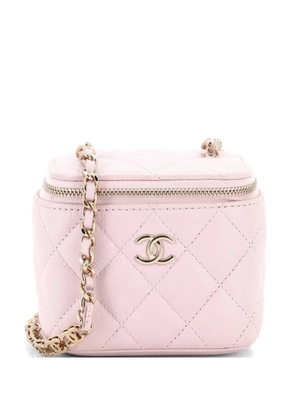 CHANEL Pre-Owned Tiny CC Link Vanity Case with Chain Quilted Caviar Mini clutch bag - Pink