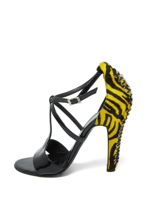 Versace Pre-Owned animal-print chain-detail sandals - Black
