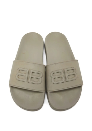 Balenciaga Pre-Owned BB logo slides - Grey