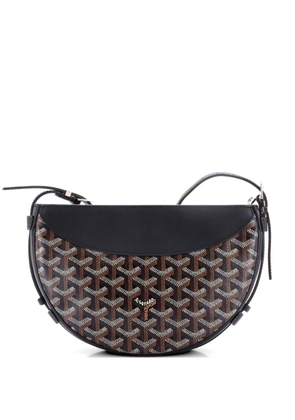 Goyard Pre-Owned Hirondelle Coated Canvas and Leather shoulder bag - Black