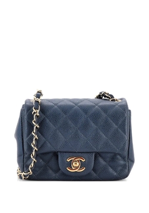 CHANEL Pre-Owned Square Classic Single Flap Bag Quilted Caviar Mini crossbody bag - Blue