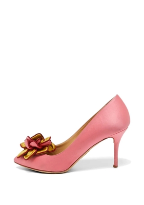 Charlotte Olympia flower-detail pointed-toe pumps - Pink