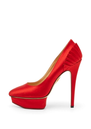 Charlotte Olympia Paloma fan-pleat pumps - Red