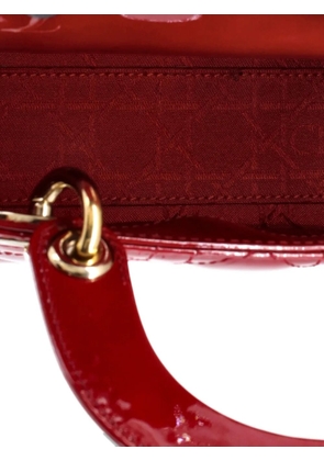 Christian Dior Pre-Owned Lady Dior Chain Bag Cannage Quilt Patent Mini satchel - Red