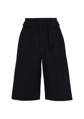House Of The Very Islands Teo seersucker wide-leg shorts - Black