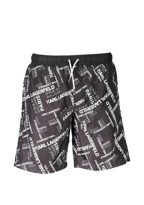 Karl Lagerfeld logo-print swim shorts - Black
