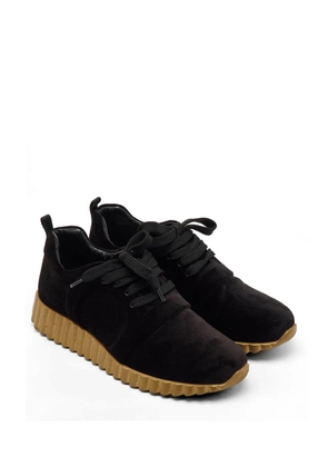 Ferragamo Pre-Owned Gancio logo velvet sneakers - Black