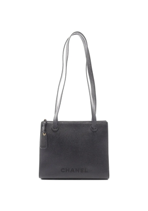 CHANEL Pre-Owned 1997-1999 Caviar skin logo tote bag - Black
