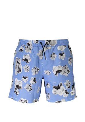 Karl Lagerfeld floral-print swim shorts - Blue