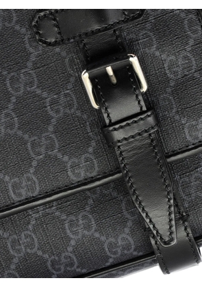 Gucci Pre-Owned Interlocking G Patch Messenger Bag GG Coated Canvas with Leather Medium crossbody bag - Black