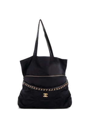 CHANEL Pre-Owned Lifestyle Foldable Nylon with Grosgrain tote bag - Black