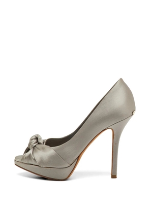 Christian Dior Pre-Owned knotted peep-toe pumps - Grey