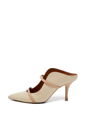 Malone Souliers woven-effect leather heeled mules - Neutrals