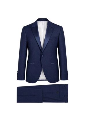Paoloni jacquard-woven peak-lapel suit - Blue