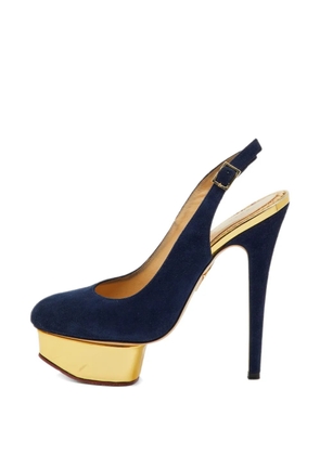 Charlotte Olympia Dolly leather heeled pumps - Blue
