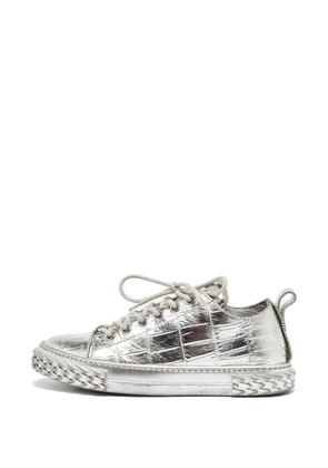 Giuseppe Zanotti Vintage Blabber croc-embossed low-top sneakers - Silver