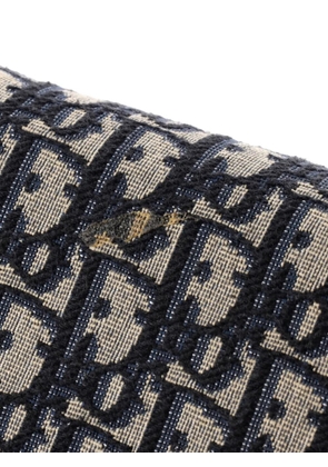 Christian Dior Pre-Owned Saddle Chain Oblique Canvas clutch bag - Blue