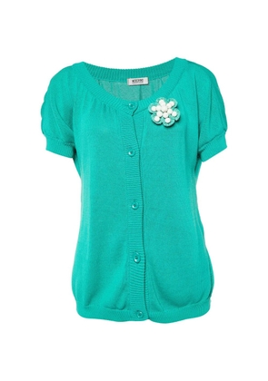 Moschino Pre-Owned beaded floral-detail cardigan - Green