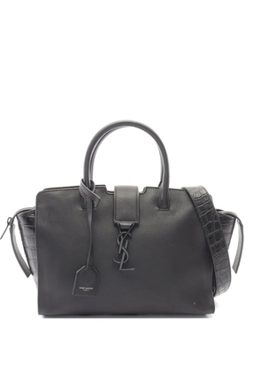 Saint Laurent Pre-Owned 2010s Baby Downtown Cabas croc-embossed handbag - Black
