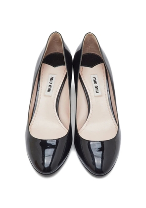 Miu Miu Pre-Owned crystal-embellished leather heeled pumps - Black