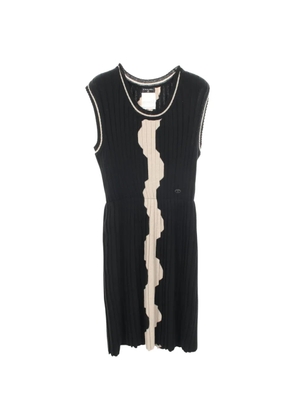 CHANEL Pre-Owned 1986-1988 sleeveless knit wool mini dress - Black