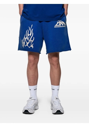GODMADE flame-motif shorts - Blue