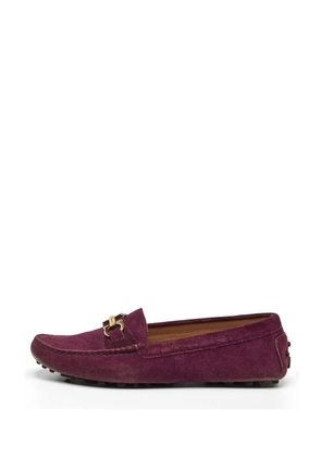 Ferragamo Pre-Owned Gancini suede loafers - Purple