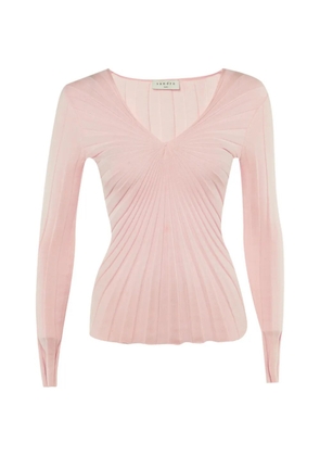 SANDRO rib-knit long-sleeve sweater - Pink