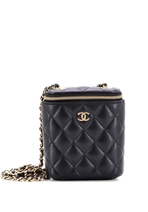 CHANEL Pre-Owned Vertical Classic Vanity Case with Chain Quilted Lambskin Small clutch bag - Black