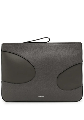 Ferragamo cut-out leather laptop bag - Grey