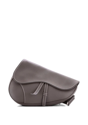 Christian Dior Pre-Owned Saddle Leather crossbody bag - Grey