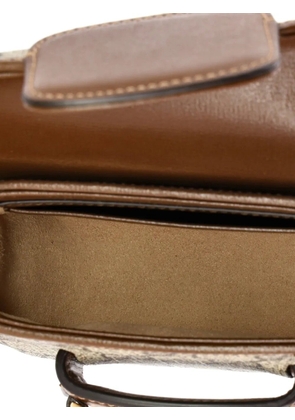 Gucci Pre-Owned Horsebit 1955 Flap Wallet with Strap GG Coated Canvas crossbody bag - Brown