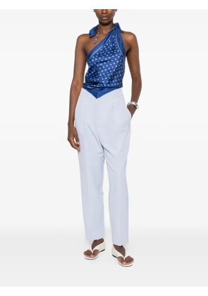 CARLA G. pleated-detail tapered-leg trousers - Blue