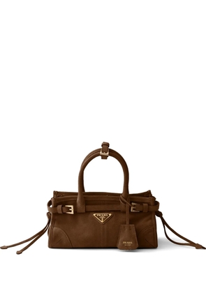 Prada Bonnie suede mini handbag - Brown