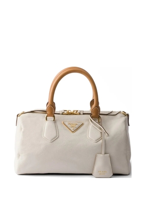 Prada small leather top-handle bag - White