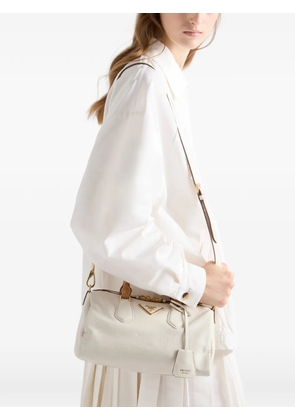 Prada small leather top-handle bag - White