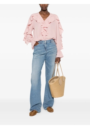 CARLA G. Erug ruffled V-neck blouse - Pink