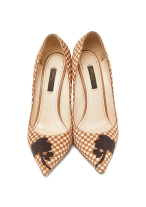 Louis Vuitton Pre-Owned Damier calf hair pumps - Neutrals