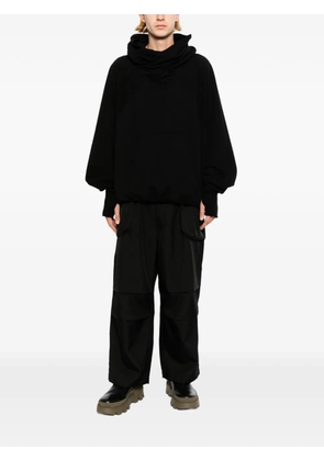 Julius W neck hoodie - Black