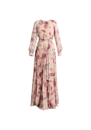 ERDEM floral-print pleated gown - Pink