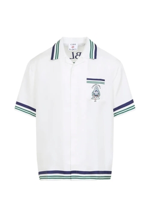 Casablanca Hotel Emblem silk shirt - White